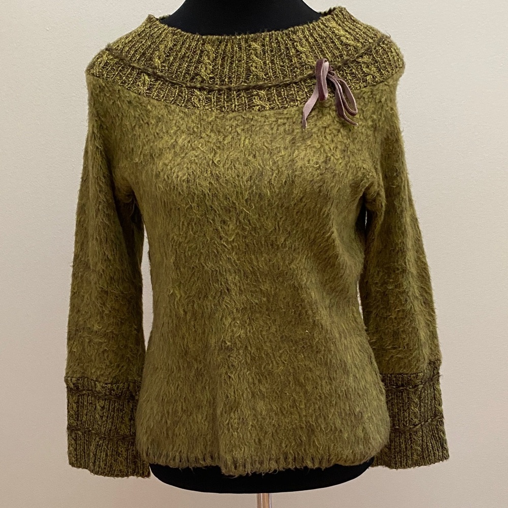 Olive Green Women's Sweater from Paris